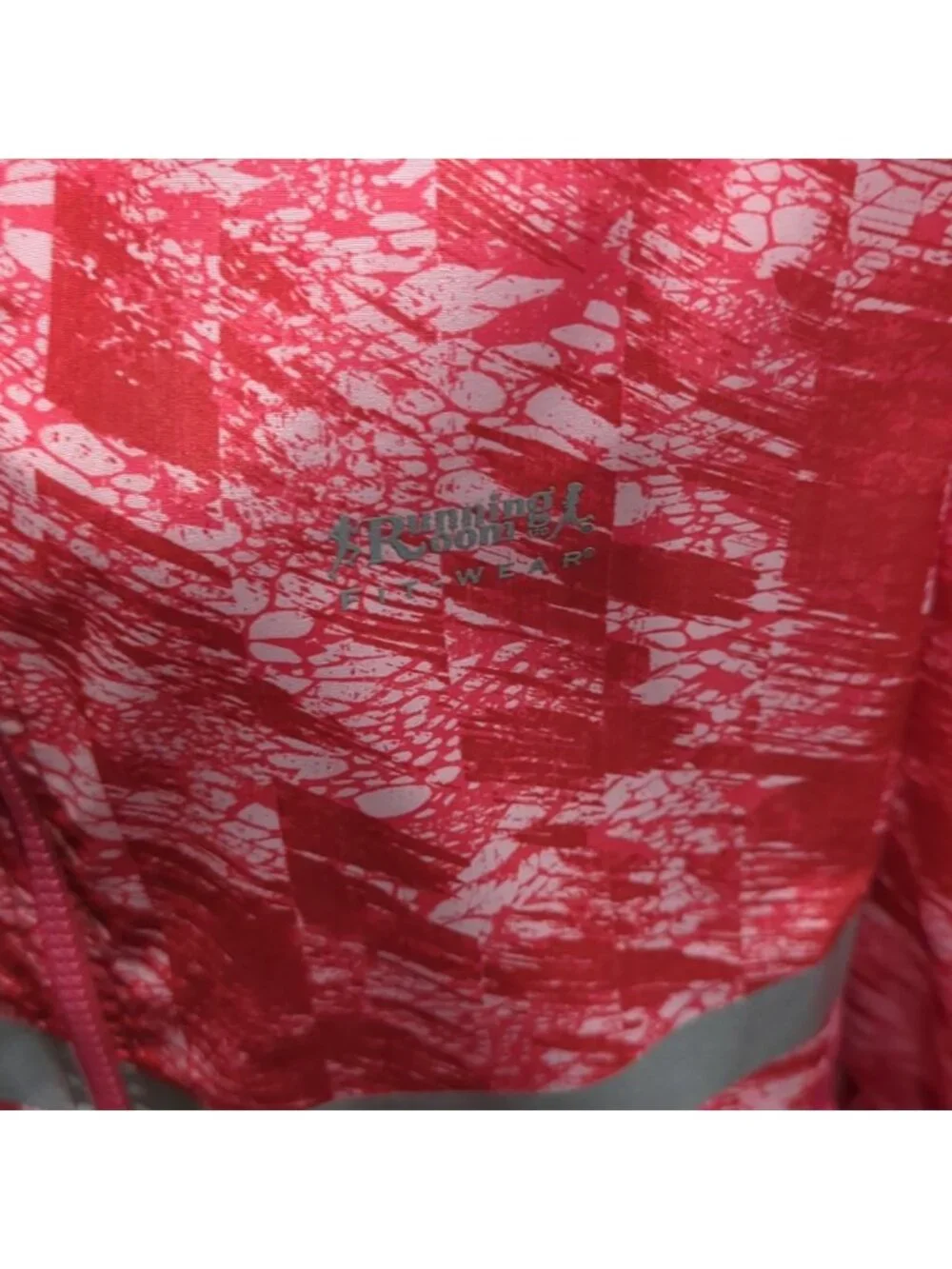 Running Room pattern pink/red reflective windbreaker jacket